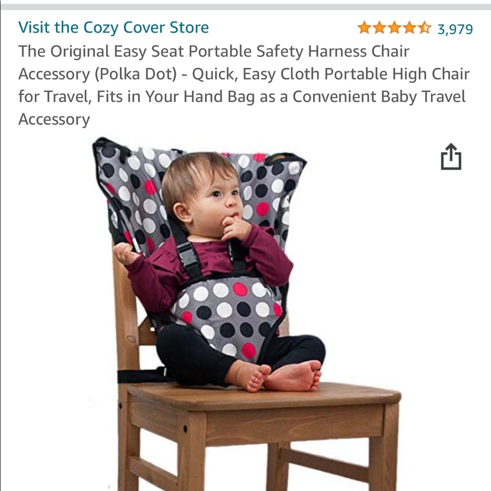 Baby chair fits over regular chair.